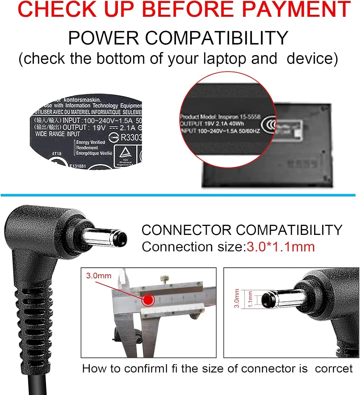 19V 2.1A 40W Laptop Ac Adapter - Laptop Accessories Shop 评论和价格