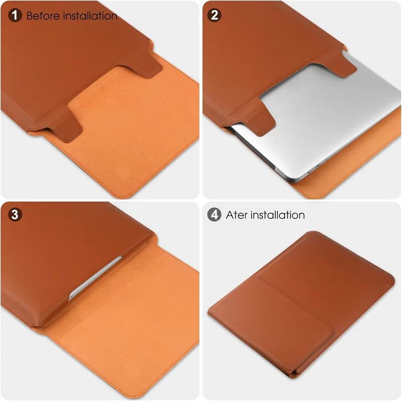 Portable Leather Laptop Sleeve - Laptop Accessories Pouch 评论和价格