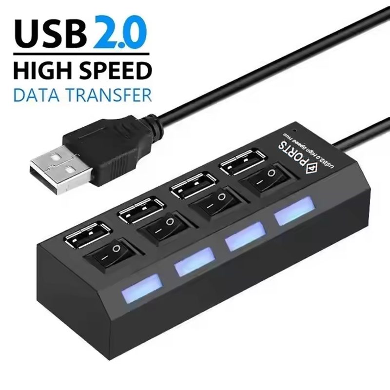 4-Ports USB 2.0 Hub Extension  - Laptop Accessories Kit 评论和价格