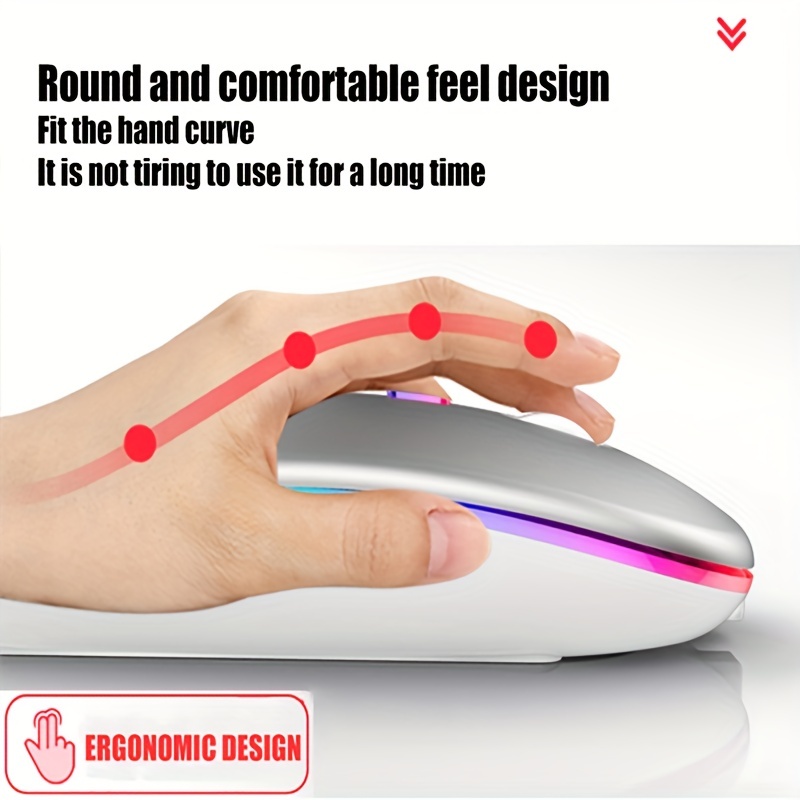 Wireless Mouse RGB Rechargeabl - Laptop Accessories Mouse 评论和价格