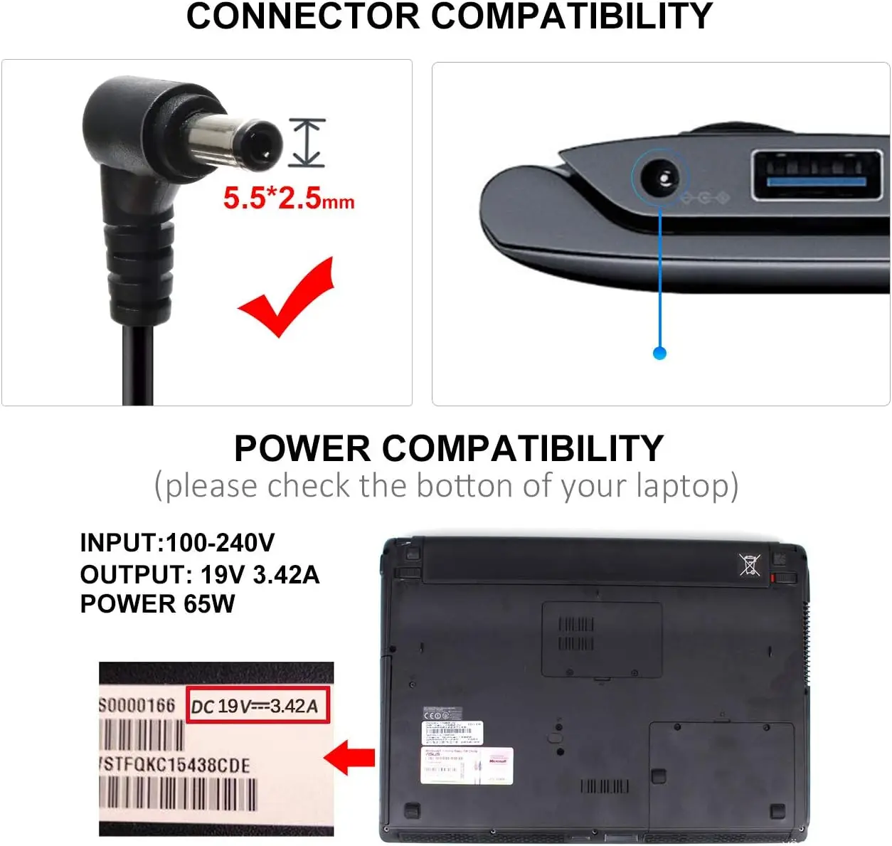 19V 3.42A 65W Laptop Ac Adapte - Laptop Accessories Shop 评论和价格